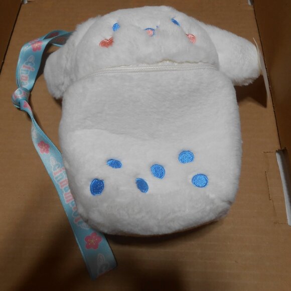 LITTLE GIRLS PLUSH WHITE SANRIO CINNAMROLL PURSE BAG ZIPPER SHOULDER TOTE 👸🎁 - Picture 7 of 9